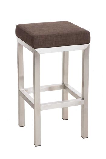 Tabouret de bar Taylor E80 FABRIC marron 43x43x80 marron Matière acier inoxydable 1