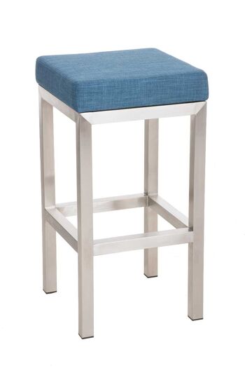 Tabouret de bar Taylor E80 FABRIC bleu 43x43x80 bleu Matériau acier inoxydable 1