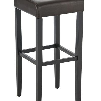 Sgabello da bar Judy marrone nero 37x37x80 similpelle marrone nero Legno