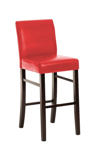 Tabouret de bar Alvin cappuccino rouge 50x44x108 simili cuir rouge Bois