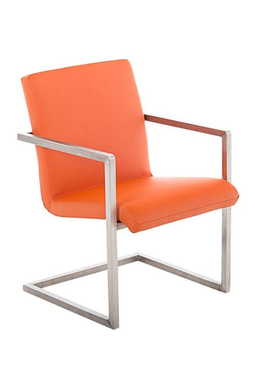 Bezoekersstoel Java oranje 59x55x78 oranje kunstleer roestvrij staal