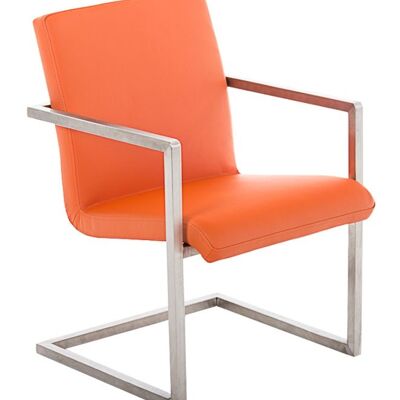 Chaise visiteur Java orange 59x55x78 cuir artificiel orange acier inoxydable