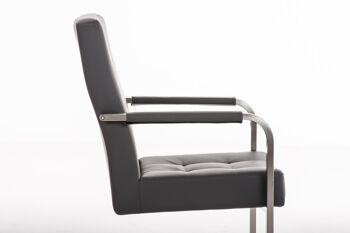 Chaise visiteur Quentin Gris 59x59x90 Similicuir gris acier inoxydable 3