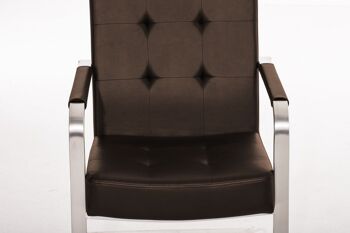 Chaise visiteur Quentin marron 59x59x90 cuir artificiel marron acier inoxydable 3