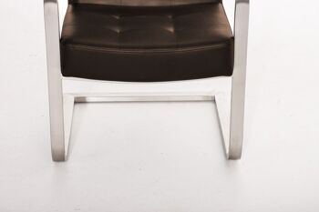 Chaise visiteur Quentin marron 59x59x90 cuir artificiel marron acier inoxydable 5