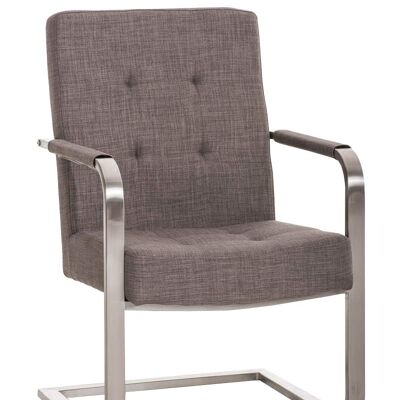 Chaise visiteur Quentin TISSU Gris 59x59x90 Gris Matière inox