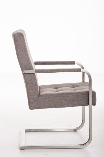 Chaise visiteur Quentin TISSU Gris 59x59x90 Gris Matière inox 2