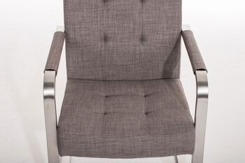 Chaise visiteur Quentin TISSU Gris 59x59x90 Gris Matière inox 4