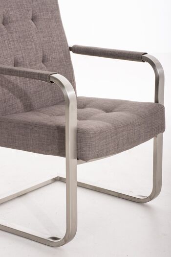 Chaise visiteur Quentin TISSU Gris 59x59x90 Gris Matière inox 6