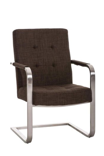 Chaise visiteur Quentin FABRIC marron 59x59x90 marron Matière inox 1