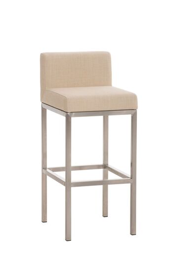 Tabouret de bar Goa E77 tissu crème 44,5x40x96,5 crème Matière Métal chromé 1