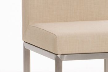 Tabouret de bar Goa E77 tissu crème 44,5x40x96,5 crème Matière Métal chromé 4