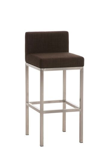 Tabouret de bar Goa E77 tissu marron 44,5x40x96,5 marron Matière Métal chromé 1