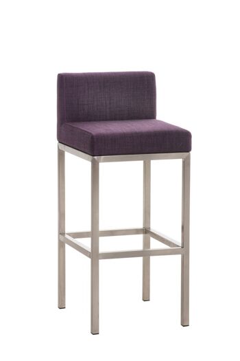 Tabouret de bar Goa E77 tissu violet 44,5x40x96,5 violet Matière Métal chromé 1