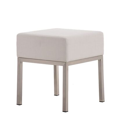 Hocker Lamega STOFF weiß 40x40x46 weiß Material Edelstahl