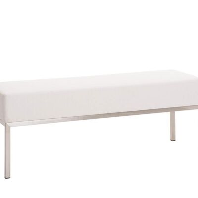 3-Sitzer-Sofa Lamega 40x120, STOFF weiß 40x121x46 weiß Material Edelstahl