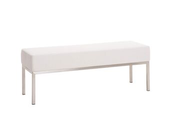 Canapé 3 places Lamega 40x120, TISSU blanc 40x121x46 blanc Matériau acier inoxydable 1