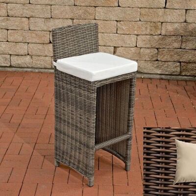 Outdoor Barhocker Lenox cremeweiß 5mm braun meliert 36,5x40x100,5 braun meliert Holz Aluminium