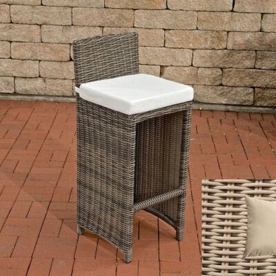 Outdoor Barhocker Lenox cremeweiß 5mm perlweiß 36,5x40x100,5 perlweiß Holz Aluminium