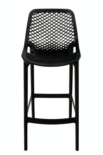 Tabouret de bar Air noir 53x45x105 cuir artificiel noir plastique 1