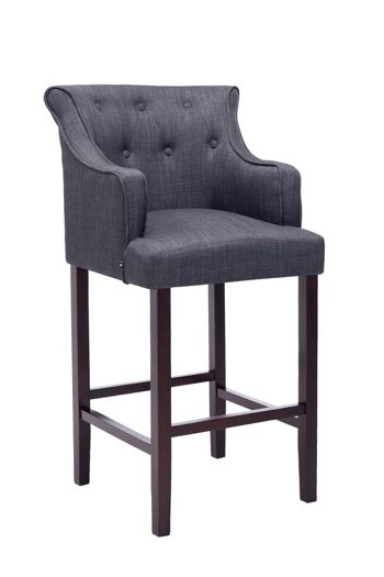 Tabouret de bar Lykso tissu marron gris foncé 60x63x114 gris foncé Matière Bois 1