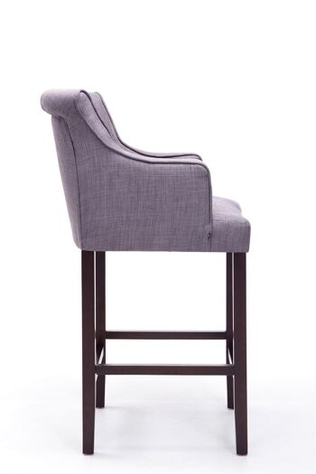 Tabouret de bar Lykso tissu marron gris clair 60x63x114 gris clair Matière Bois 3