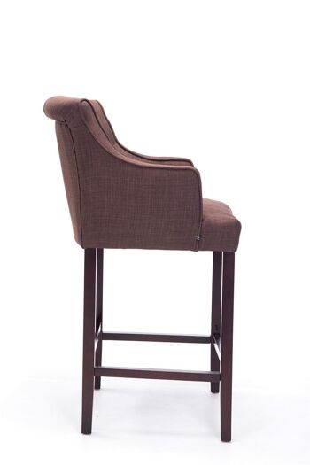 Tabouret de bar Lykso tissu marron marron 60x63x114 marron Matière Bois 3