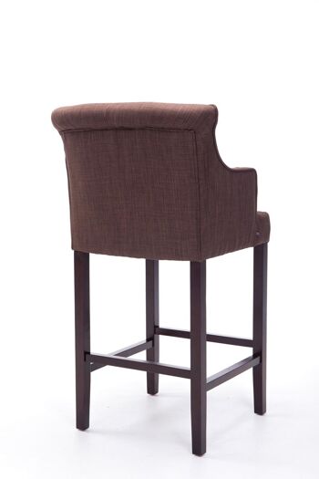 Tabouret de bar Lykso tissu marron marron 60x63x114 marron Matière Bois 4