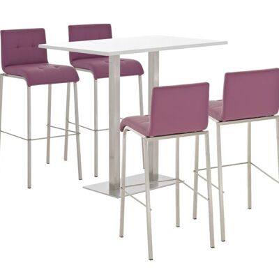 Stangenset Velosa, glänzend weiß lila 130x120x111 lila Material Edelstahl