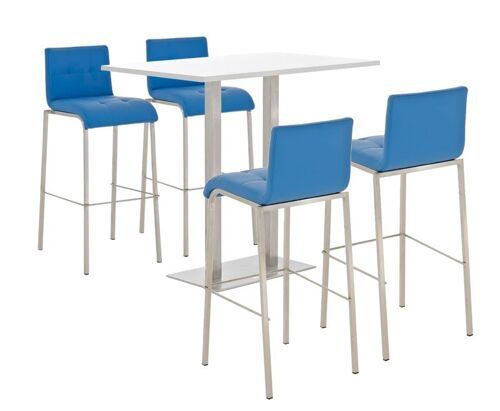 Barset Velosa, glanzend wit blauw 130x120x111 blauw Materiaal roestvrij staal