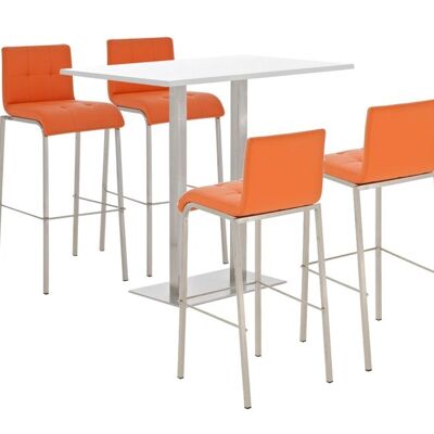 Bar set Velosa, glossy white orange 130x120x111 orange Material stainless steel