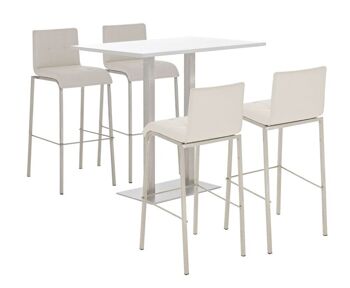 Ensemble de bar Velosa, blanc mat blanc 130x120x111 blanc Matériau acier inoxydable