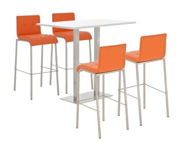 Ensemble de bar Velosa, blanc mat orange 130x120x111 orange Matériau acier inoxydable
