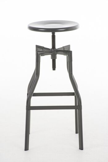 Tabouret de bar Sinus, métal gris 36x36x66 métal gris métal 2