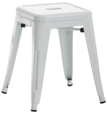 Tabouret Armin blanc 40x40x46 métal blanc métal 1