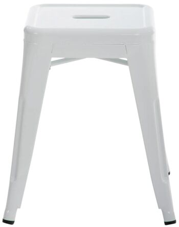 Tabouret Armin blanc 40x40x46 métal blanc métal 2