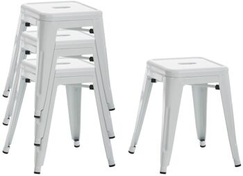 Tabouret Armin blanc 40x40x46 métal blanc métal 7