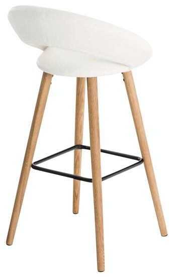 Lot de 2 tabourets de bar Tampa simili cuir blanc 48x55x97 simili cuir blanc Bois 4