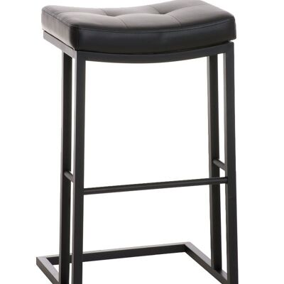 Taburete de bar Nepal B78 negro 42x48x78 polipiel negra Metal negro mate