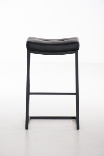 Tabouret de bar Nepal B78 noir 42x48x78 simili cuir noir Métal noir mat 2