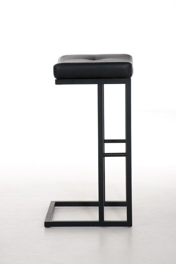 Tabouret de bar Nepal B78 noir 42x48x78 simili cuir noir Métal noir mat 3