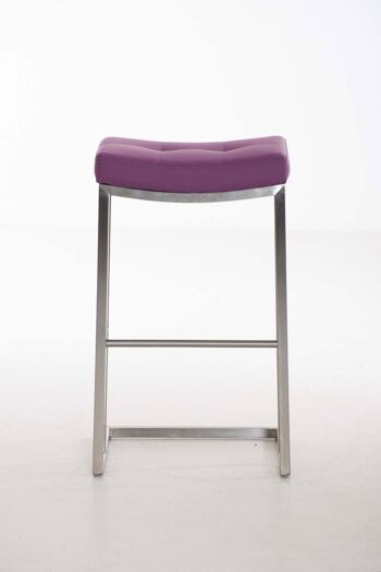 Tabouret de bar Nepal E78 violet 42x48x78 cuir artificiel violet acier inoxydable 5