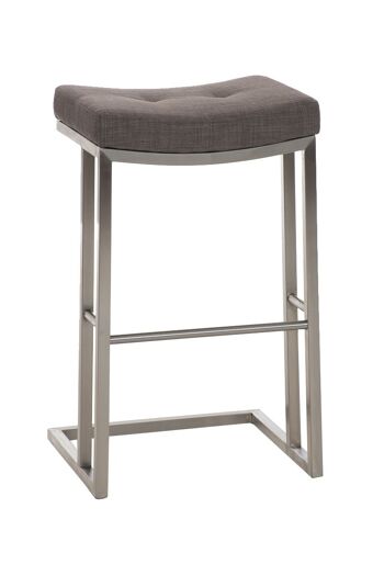 Tabouret de bar Nepal E78 tissu Gris 42x48x78 Gris Matière acier inoxydable 1