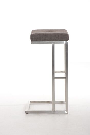 Tabouret de bar Nepal E78 tissu Gris 42x48x78 Gris Matière acier inoxydable 2