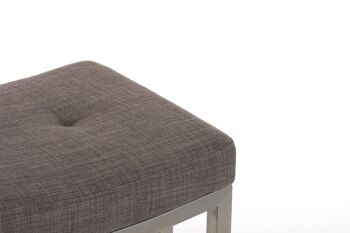 Tabouret de bar Nepal E78 tissu Gris 42x48x78 Gris Matière acier inoxydable 3