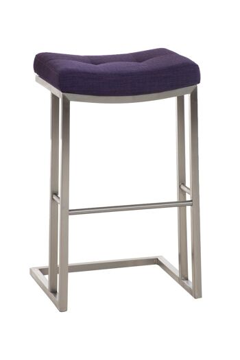 Tabouret de bar Nepal E78 tissu violet 42x48x78 violet Matière acier inoxydable 1