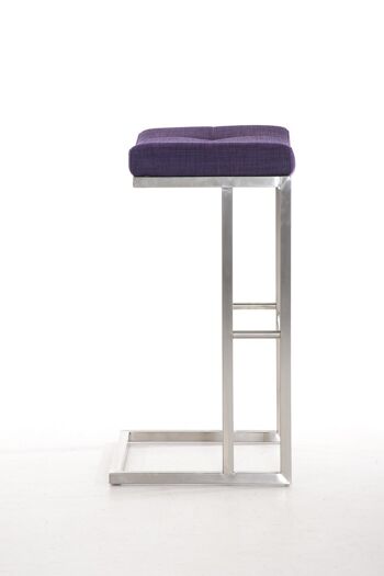 Tabouret de bar Nepal E78 tissu violet 42x48x78 violet Matière acier inoxydable 2