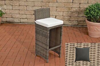 Tabouret de bar extérieur Lenox anthracite 5mm naturel 36,5x40x100,5 bois naturel aluminium