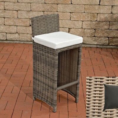 Outdoor bar stool Lenox anthracite 5mm pearl white 36.5x40x100.5 pearl white Wood aluminum
