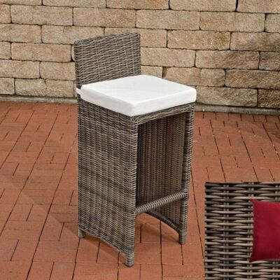 Outdoor Barhocker Lenox Rubinrot 5mm Grau meliert 36,5x40x100,5 Grau meliert Holz Aluminium